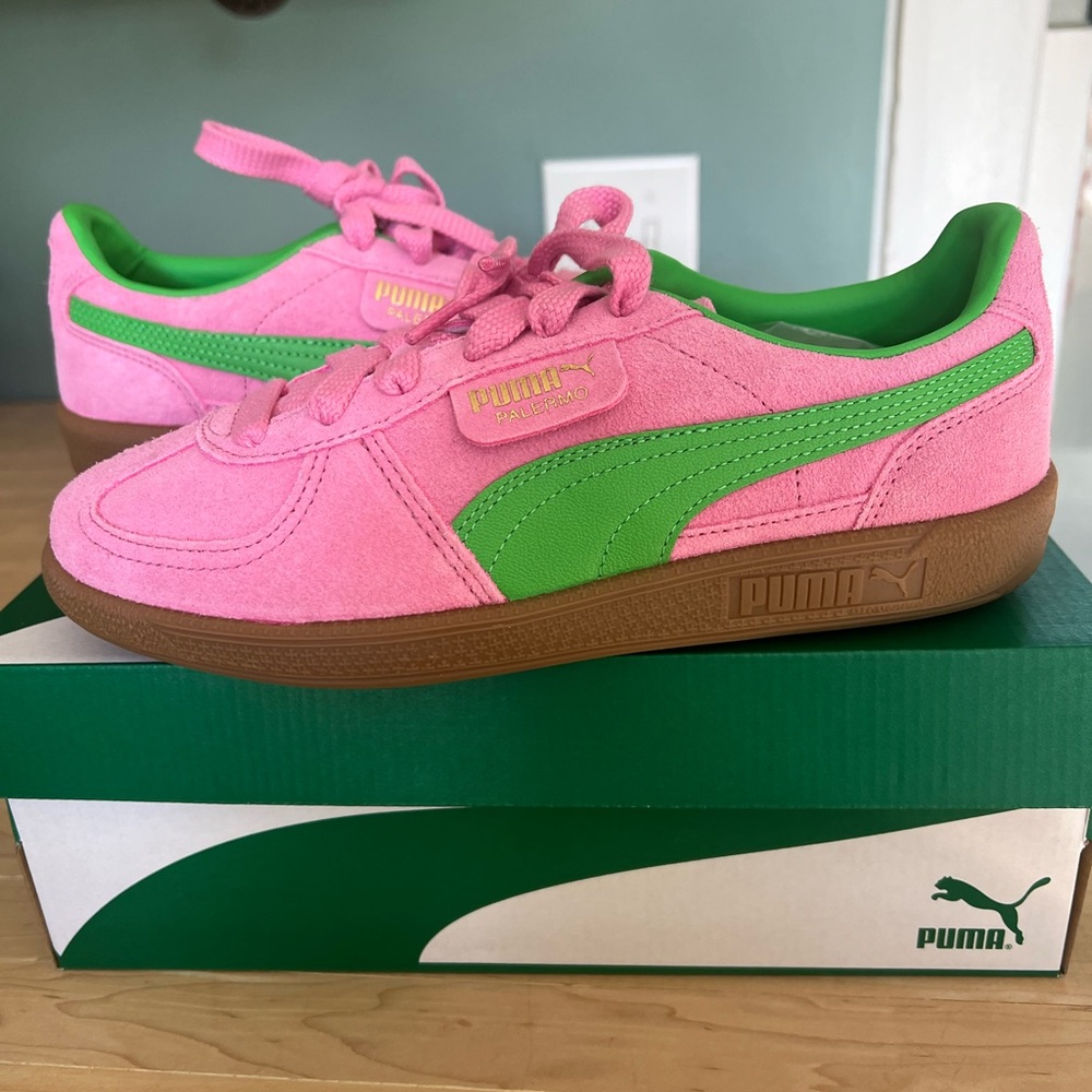 PUMA Women’s Pink and Green Sneakers